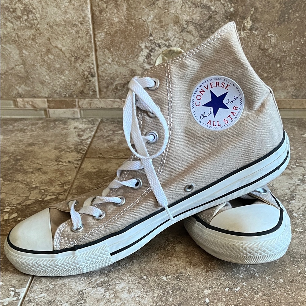 Converse All Star High-Top Canvas Sneakers with White Laces